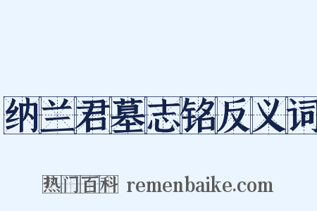 纳兰君墓志铭反义词是什么意思的图片